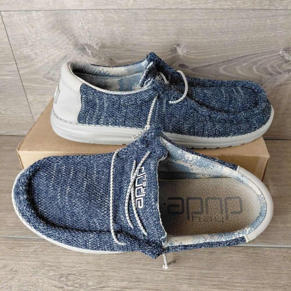 Hey Dude Men's Blue Chambray Slip-On Loafers